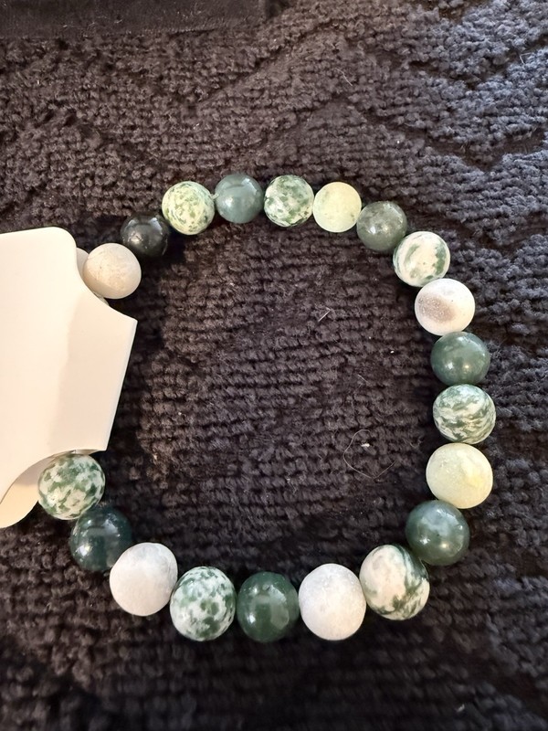 Lot Of 8 - Blues & Greens Beaded Stretch Bracelets 6” To 7.5” gallery
