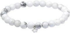 Natural Howlite Bracelet White Gemstone Beaded Stretch Bracelet Men Women