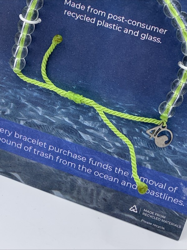 4Ocean SEA TURTLE Adjustable Bead Bracelet Clear/Light Green NEW gallery