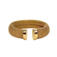 GOLD Stainless Steel Mesh Cuff Bracelet Elegant Cocktail Party Chic W-12mm