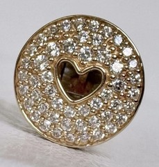 Pandora 14k Yellow Gold Heart of Luxury Clip, Clear Cubic Zirconia, Charm