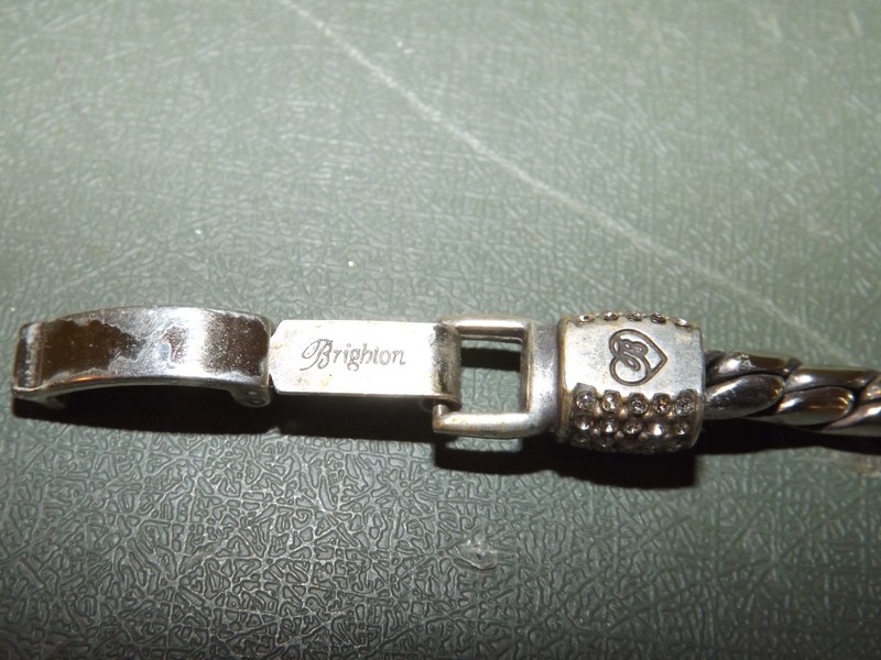 Brighton Silver Tone Meridian Bracelet Twisted Rope, Crystals Extra Clasp 8.5"L gallery