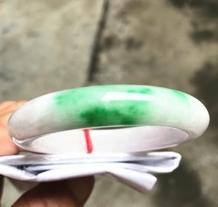 49MM Natural Ice Green Jadeite Jade Bracelet Burma Jadeite Jade Bangle