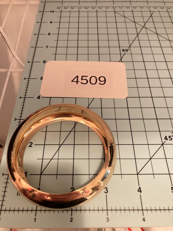 Gold Tone Domed Bangle Bracelet Wide Polished Couture Glossy Statement Chunky gallery