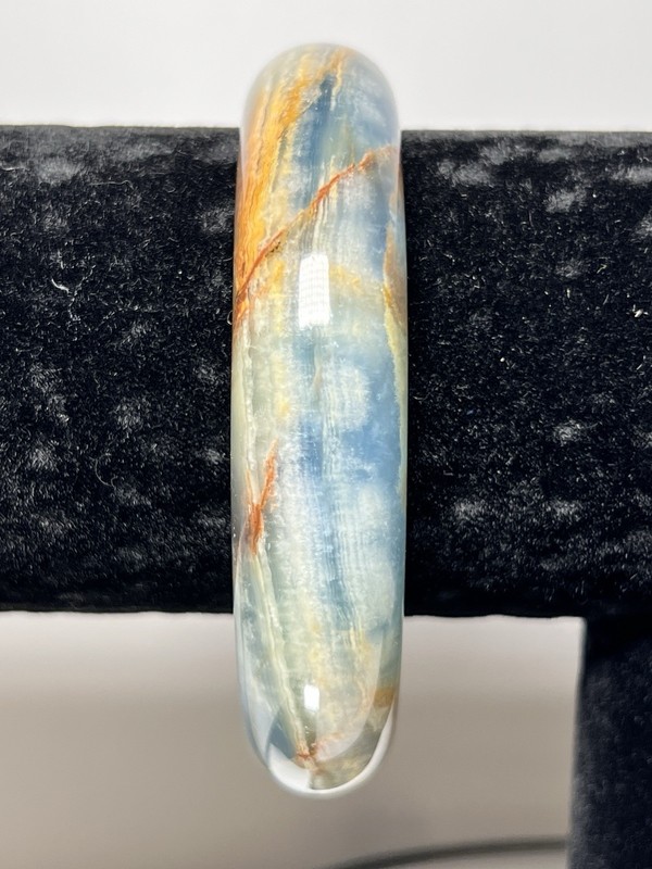 Blue Onyx Bangle Inner Diameter Size 62mm See Pics gallery