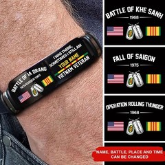 Personalized Vietnam Veteran Men Bracelet Darang Valley Proud Military Gift