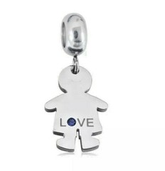 Stainless European Charm Bead Baby Boy Rhinestone Crystal Fits Bracelets Jewelry