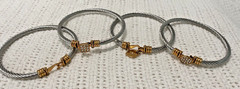 DSMK 4 Stainless Steel Cable Bracelets Two Tone