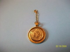 TEN (10) CENTS COIN – HONG KONG – GOLD CASED PENDANT / CHARM – 1948 to 1979