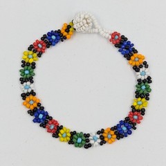 Daisy Flower Bracelet Multicolor Seed Bead Dainty Boho Floral 7″ to 7.25″ Inches