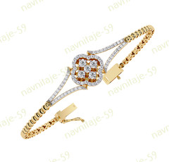 Gifted Bracelet For Wife Simulated Diamond 7″ Bracelet 14K Yellow Gold Plated