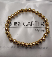 Louise Carter 14K Gold Plated 6mm Caicos Beaded Bracelet 6.5″