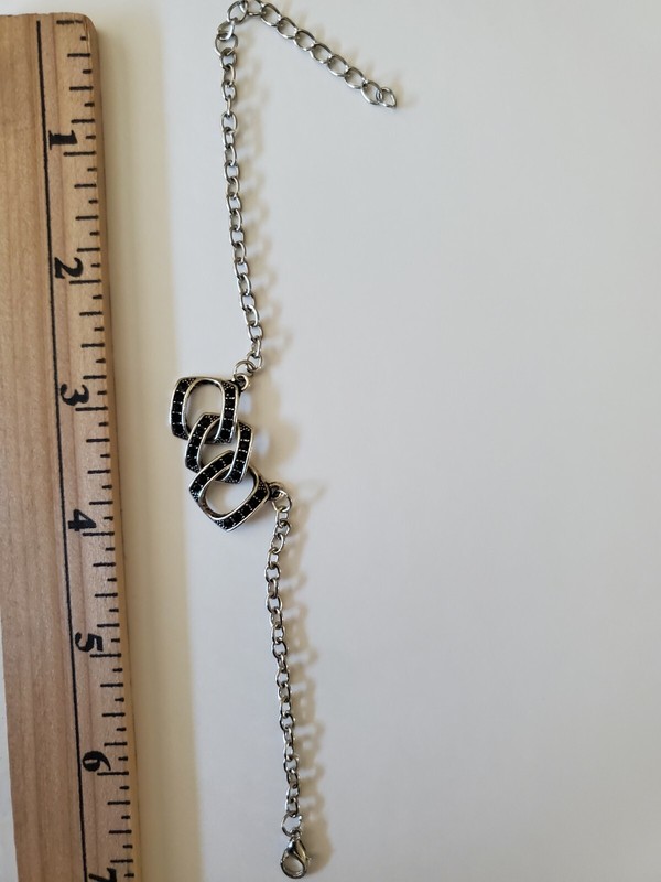 Paparazzi 3 Links Black Rhinestones Bracelet gallery