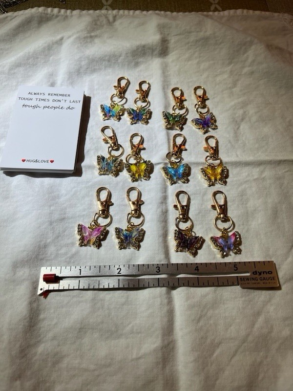Butterfly Shaped Handbag Charms W/ Rhinestone Accents gallery