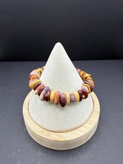 Polished Mookaite Beaded Stretch Bracelet S1