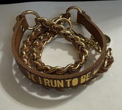 NIB Nike Womens Marathon San Francisco 2011 I Run To Be…. Leather Wrap Bracelet
