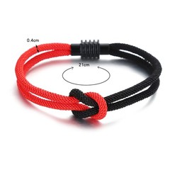 Red Black Square Knot Bracelet Men Women Fashion Magnet Bangle Outdoor Hot
