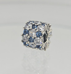 Authentic Pandora Radiant Sparkling Blue & Clear CZ Silver Sparkle Charm