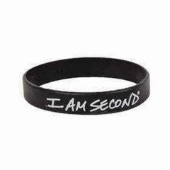 2 Pk I Am Second Wristband Black & White Rubber Silicone Bracelet Live For Jesus
