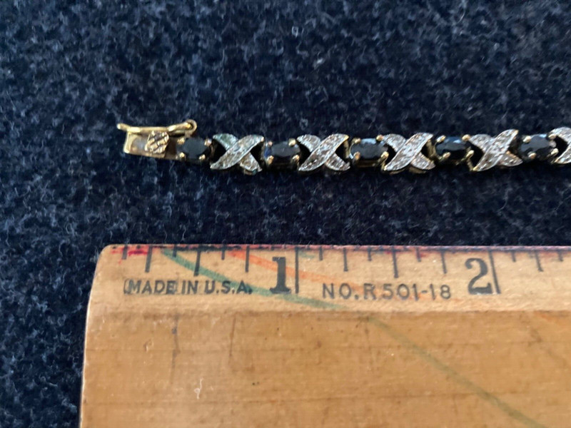 WOMAN'S BRACELET GOLD LAYERED OVER STERLING SILVER 7 1/4 INCHES =HUGS & KISSES= gallery
