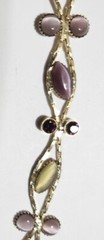 Crazy Horse Liz Claiborne Bracelet Purple Stones Gold Tone Bling Vintage