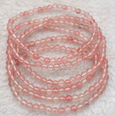 New Natural Beautiful 6PC 4mm Red Watermelon Tourmaline Gems Bead Bracelet 7.5in