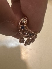PANDORA 14k Rose Gold-Plated Star & Crescent Moon Dangle Bead Charm 789643C01