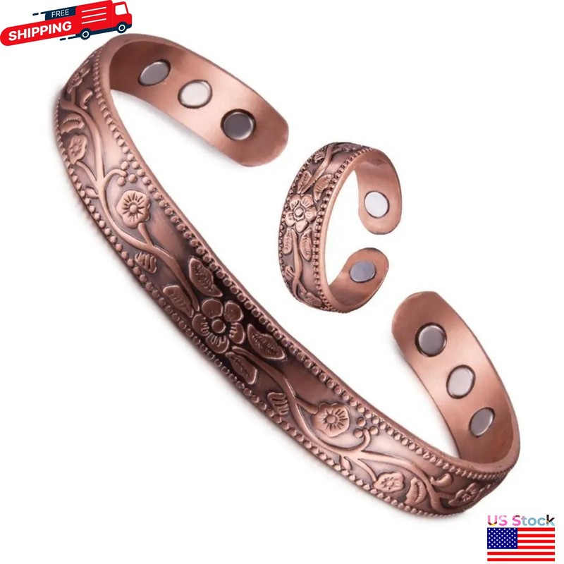 Copper Magnetic Bracelet for Arthritis Pain Relief Powerful Magnets Energy Cuff gallery
