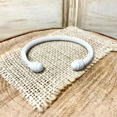 New plain white Color paint Classic 5mm cable cuff bracelet stackable everyday