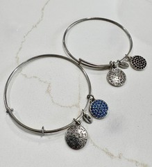 Chrysalis Expandable Bangles – Set of 2 – Blue & Red Swarovski Crystal Accents