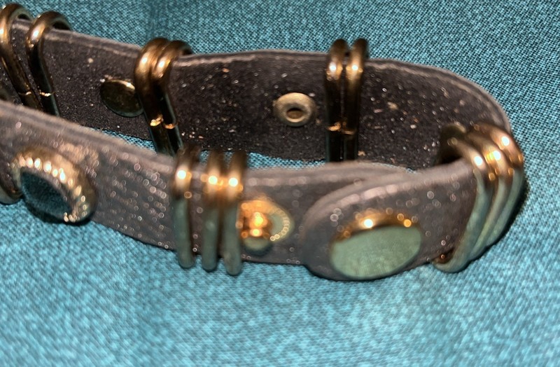 King Star Snap Button Leather Bracelet, Silver, Blue Stones, 7-8” Boho, Western gallery