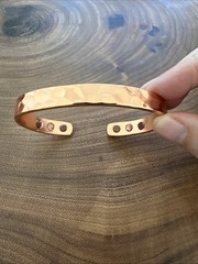Hammered Solid Pure Copper Magnetic Cuff – Arthritis Therapy Adjustable Bracelet