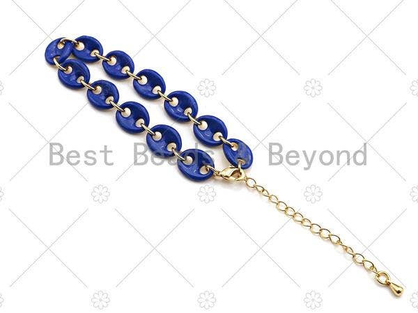 Enamel Hand Made Oval Anchor / Mariner Chain Bracelet, E520 gallery