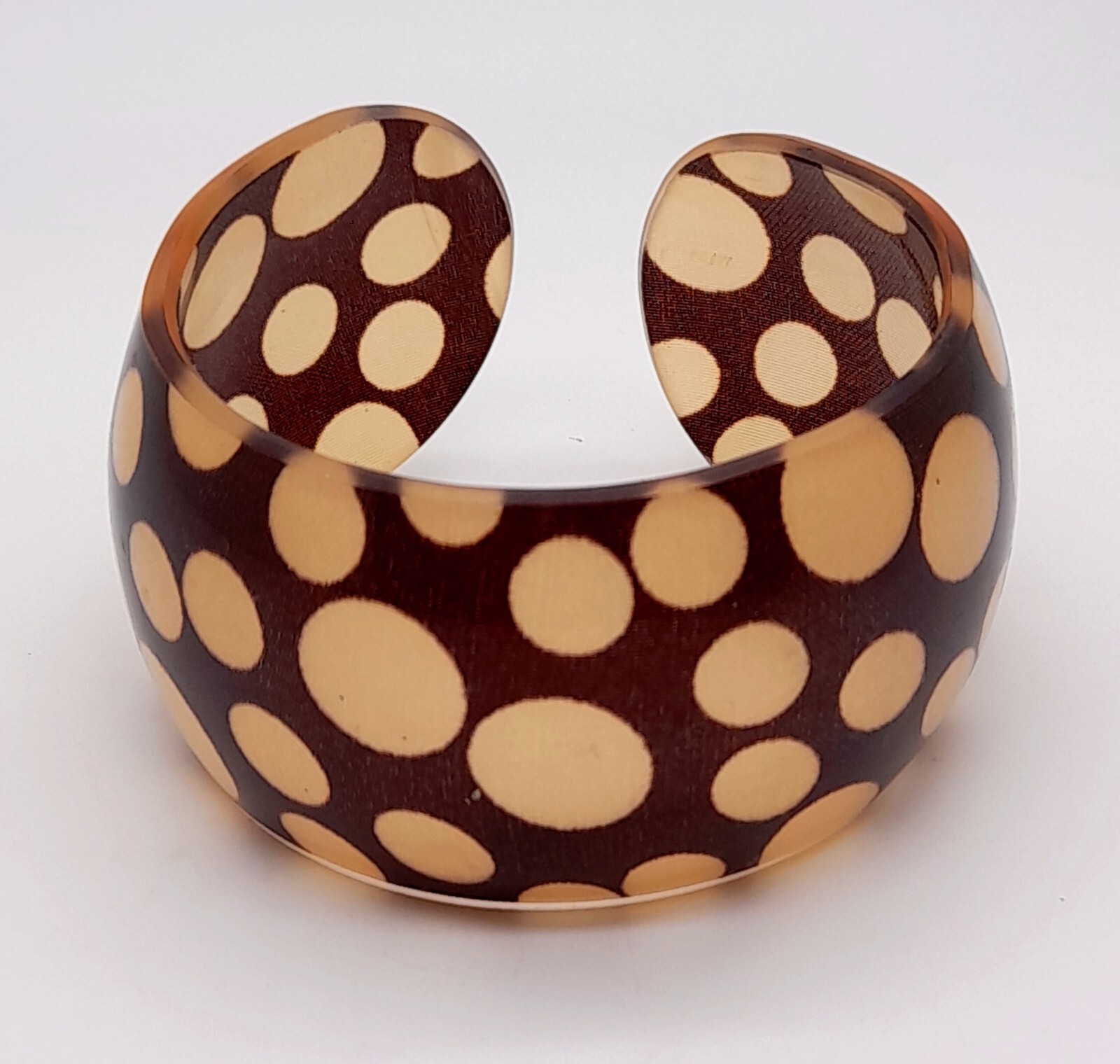 B001 Chunky wide 1.5 inch polka dot print plastic bangle fashion bracelet gallery