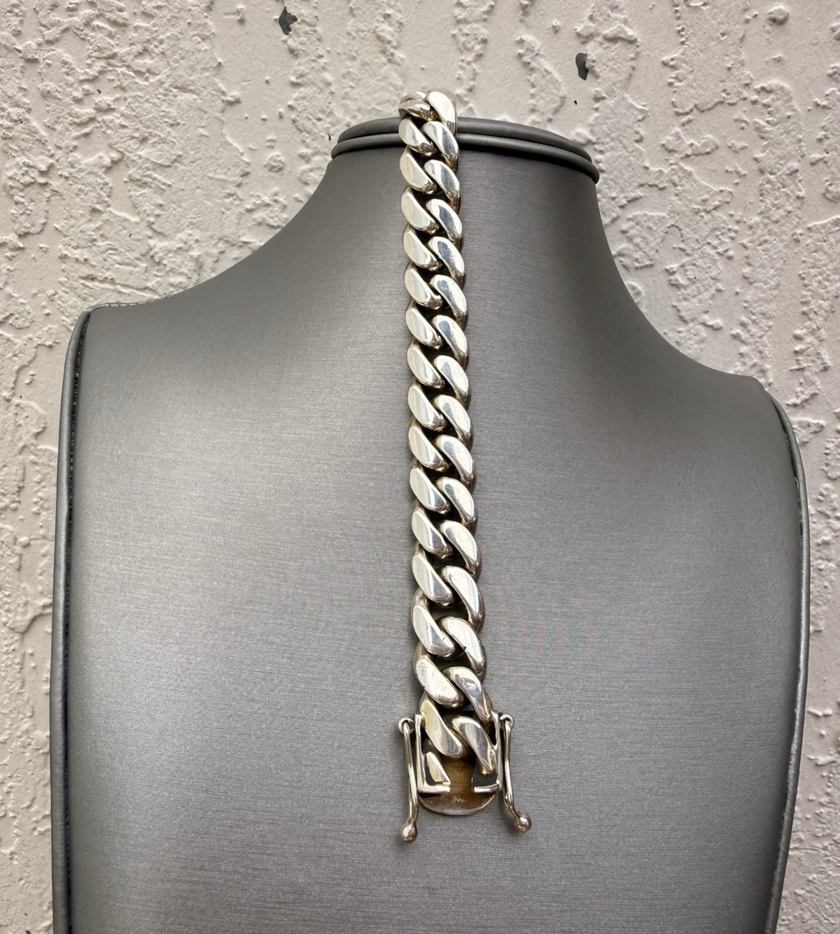 925 Sterling Silver Cuban Link Bracelet 8” 17.9mm 76.53g Heavy Box Clasp gallery
