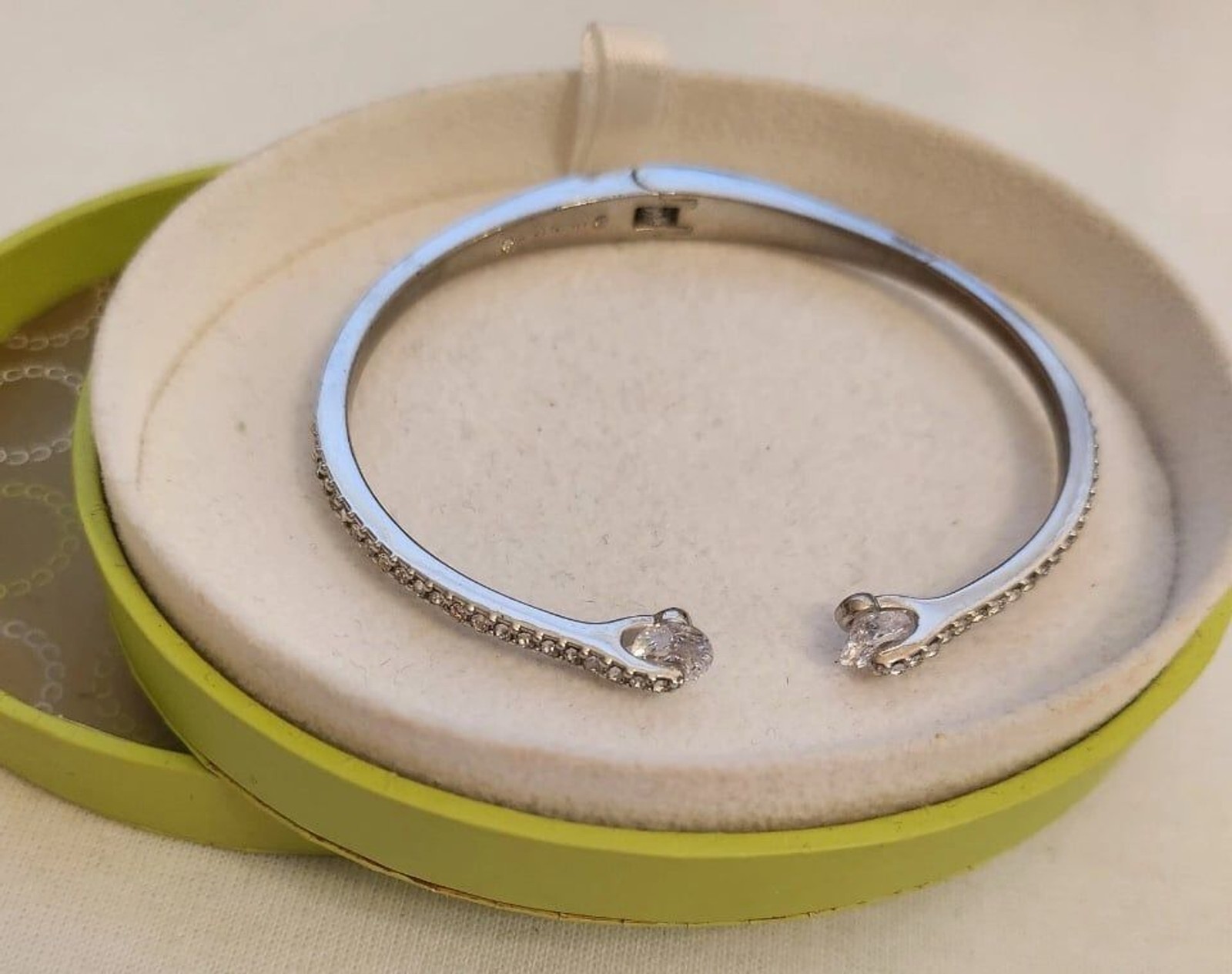 Crystal & Pavé Hinged Bangle Bracelet gallery