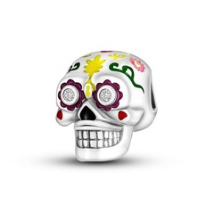LAZA European 925 Sterling Silver DIY Charm Halloween Skull fit Women Bracelet