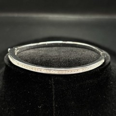 Danecraft Cubic Zirconia Stone Tennis Bracelet Fine Silverplate With Box SZ 6.5