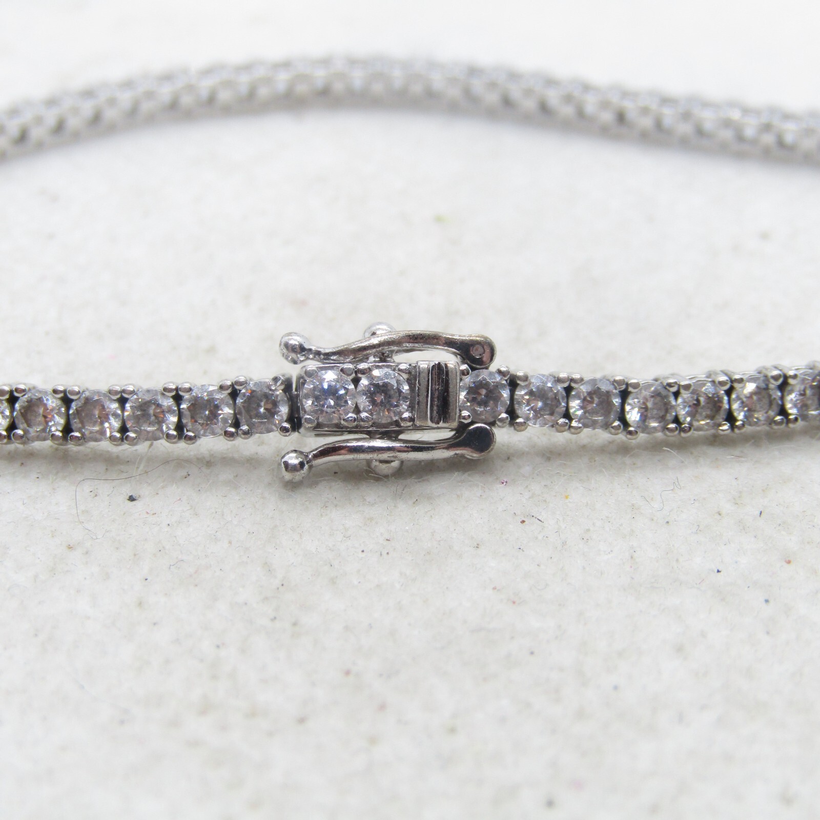 SW China Sterling Silver 925 Cubic Zirconia Linked Bracelet 7.5" K5425 gallery