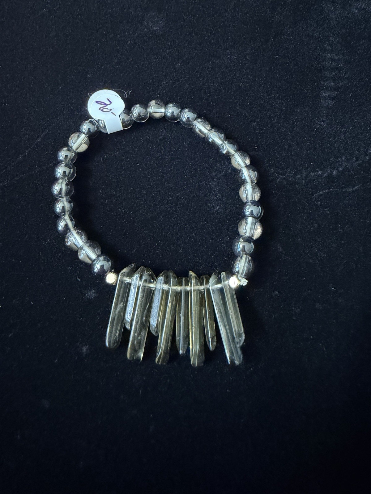 Smoky Quartz Crystal Point Beaded Bracelet gallery