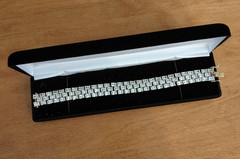 DBJ Gold Tone Over Sterling Silver 925 Three Row CZ Tennis Bracelet 7.5″ Blingy!