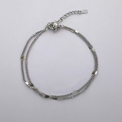 Adjustable Double Layer Link Chain Bracelet for Women