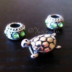 Turtle European Bead With Birthstone Charms For Charm Bracelets And Necklaces