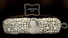 Amedeo NYC Pearl Cluster & Cameo Woven Bracelet Button Toggle NIB