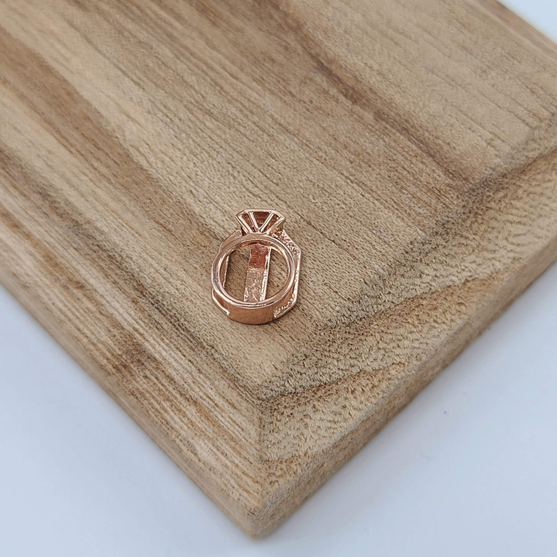 KEEP Collective Diamond Solitaire Ring Charm – Shiny Rose Gold, Sliding Key gallery