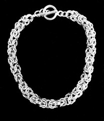 New Chainmaille 925 Sterling Silver Byzantine Bracelet 7″