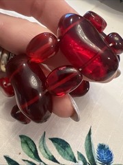 Carlos Sobral Gorgeous Thick Luscious Deep Red Stretch Bangle Bracelet Free Ship