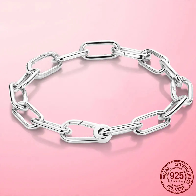 Gold Color Me Bracelet 925 Silver Me Lobster Clasp Chain Link Femme Bracelet gallery
