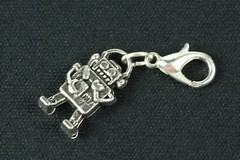 Robot Charm Miniblings Pendant Steampunk Heart 18mm Silver