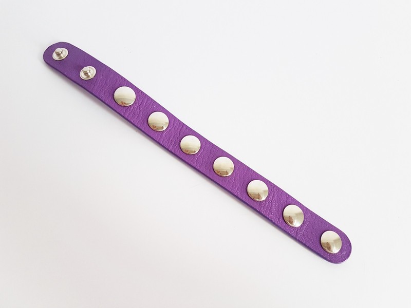 MIU MIU RESORT 2017 Purple Calfskin Leather Studded Bracelet NIB gallery